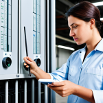 **

"A professional female engineer, fully clothed in modest work attire, inspecting a cooling system with a thermometer, perfect anatomy, correct proportions, natural pose, in a bright, modern industrial setting, appropriate content, safe for work, family-friendly."

**